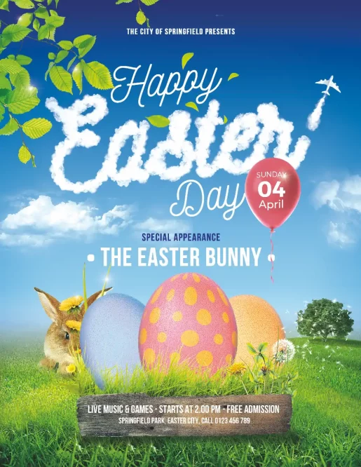 Happy Easter Party Poster Template