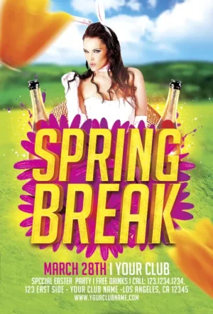 Spring Bash Break Party Flyer Template