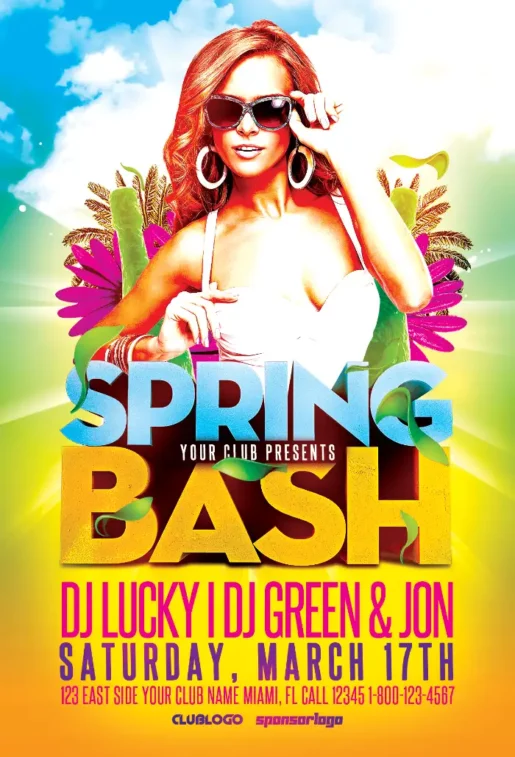 Spring Bash Party Flyer Template