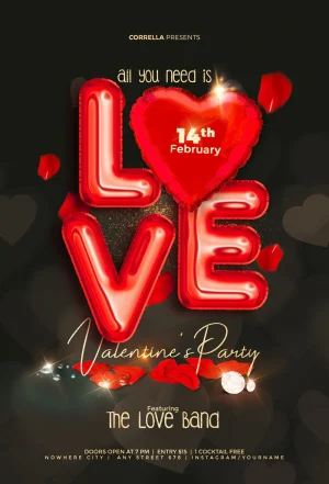 Valentine’s Day Love Party Flyer Template