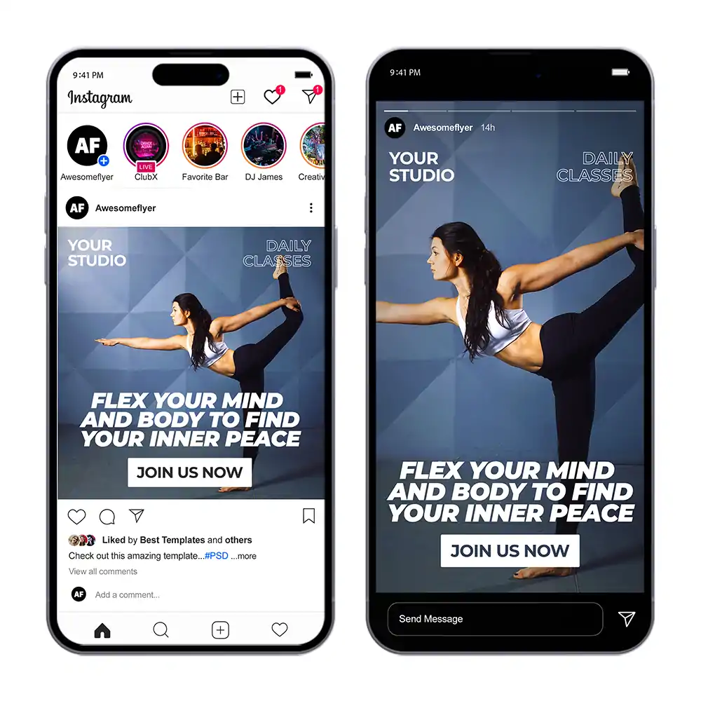 Fitness & Yoga Instagram Templates