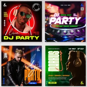 DJ Party Instagram Template Set