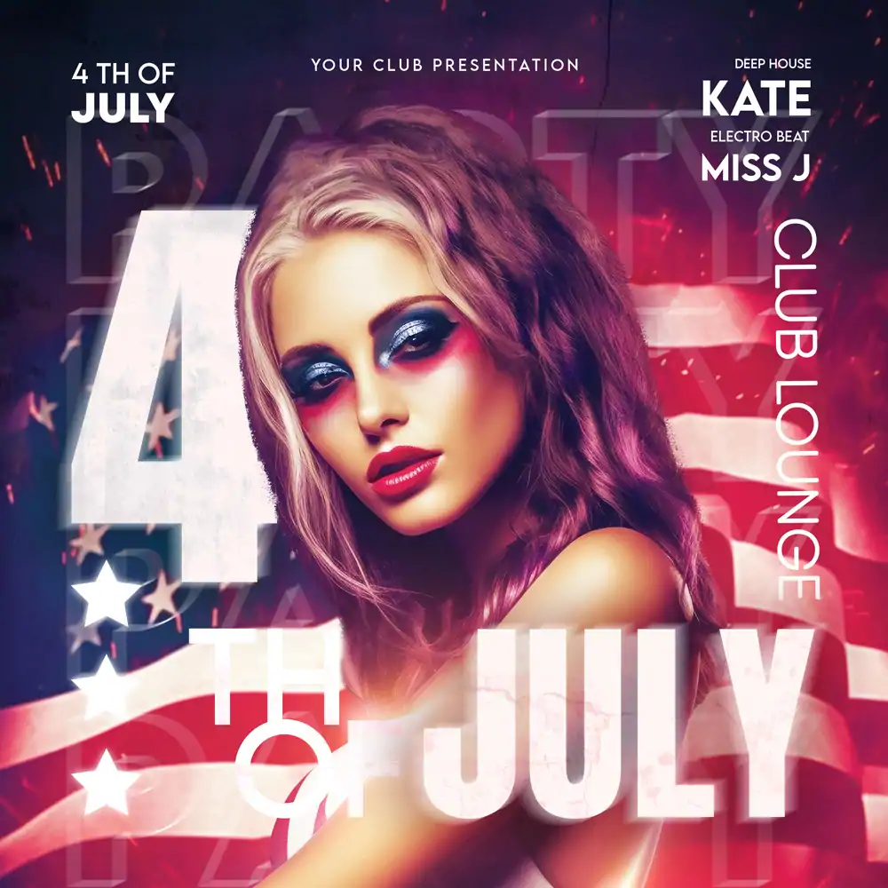 Free 4th of July Club Instagram Template