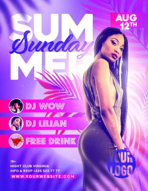 Free Summer Sunday Party Flyer Template