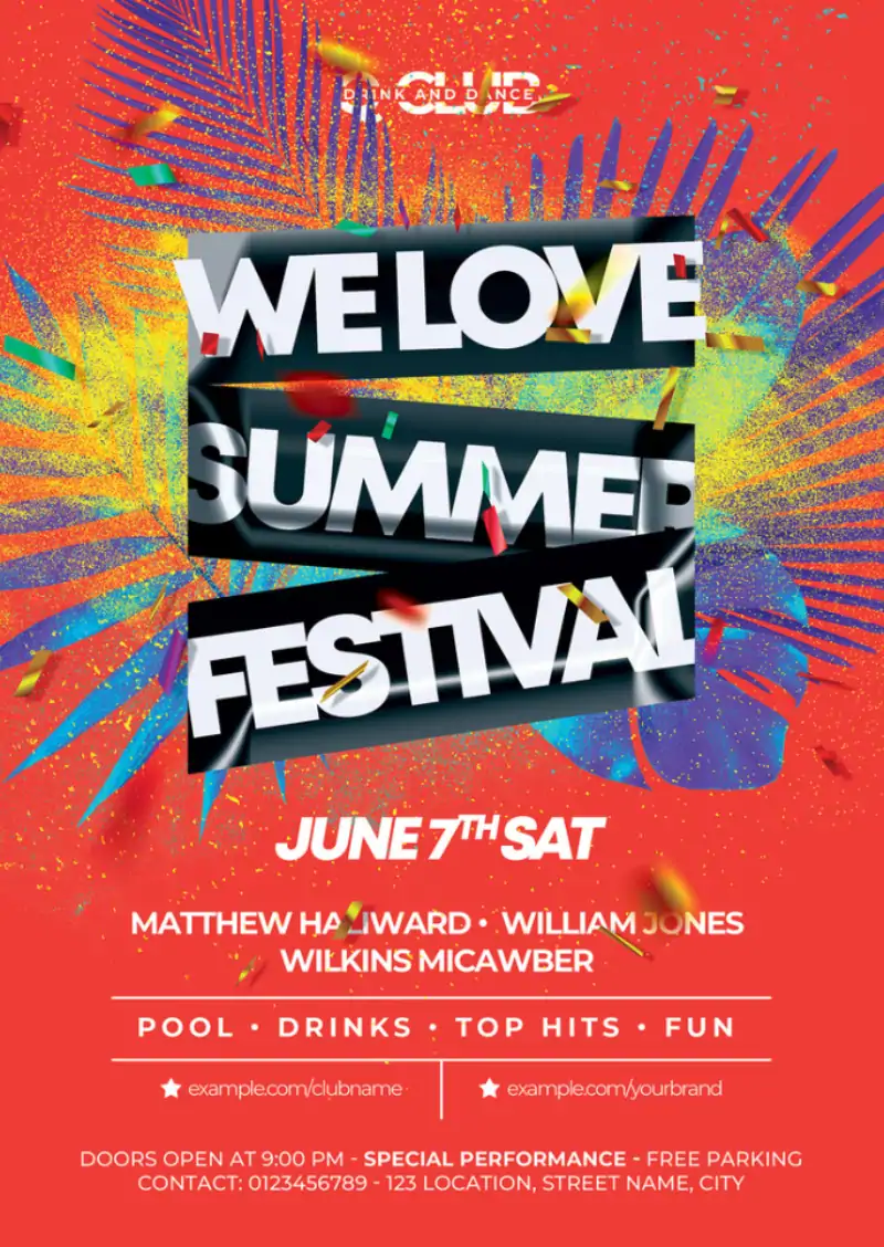 Summer Festival Event Flyer and Poster Template
