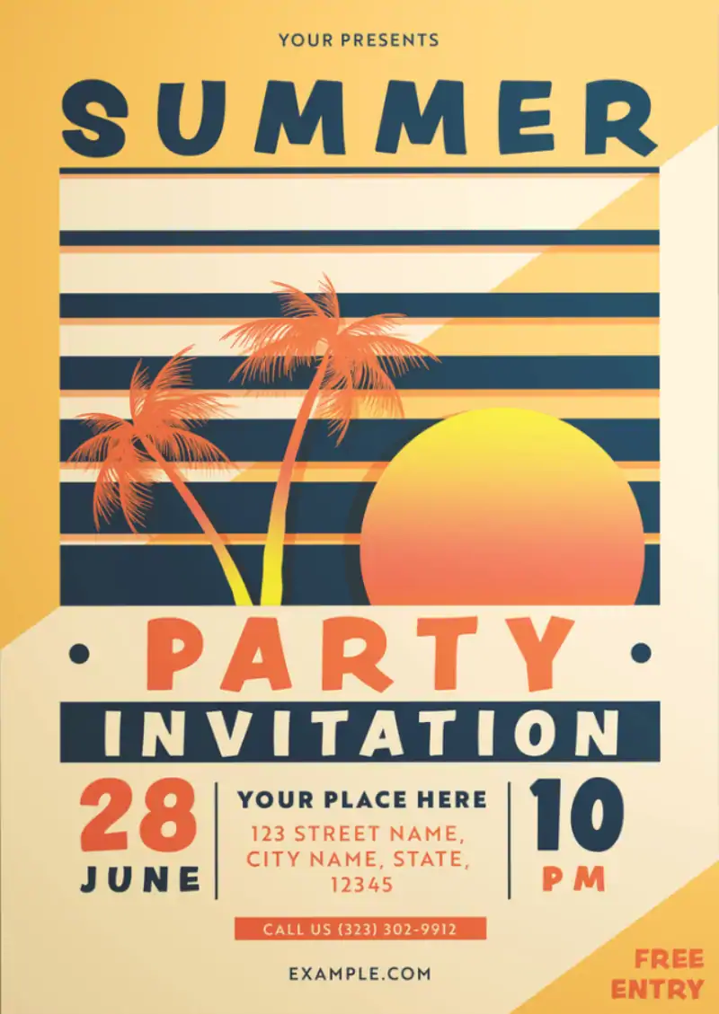 Summer Invitation Flyer Template