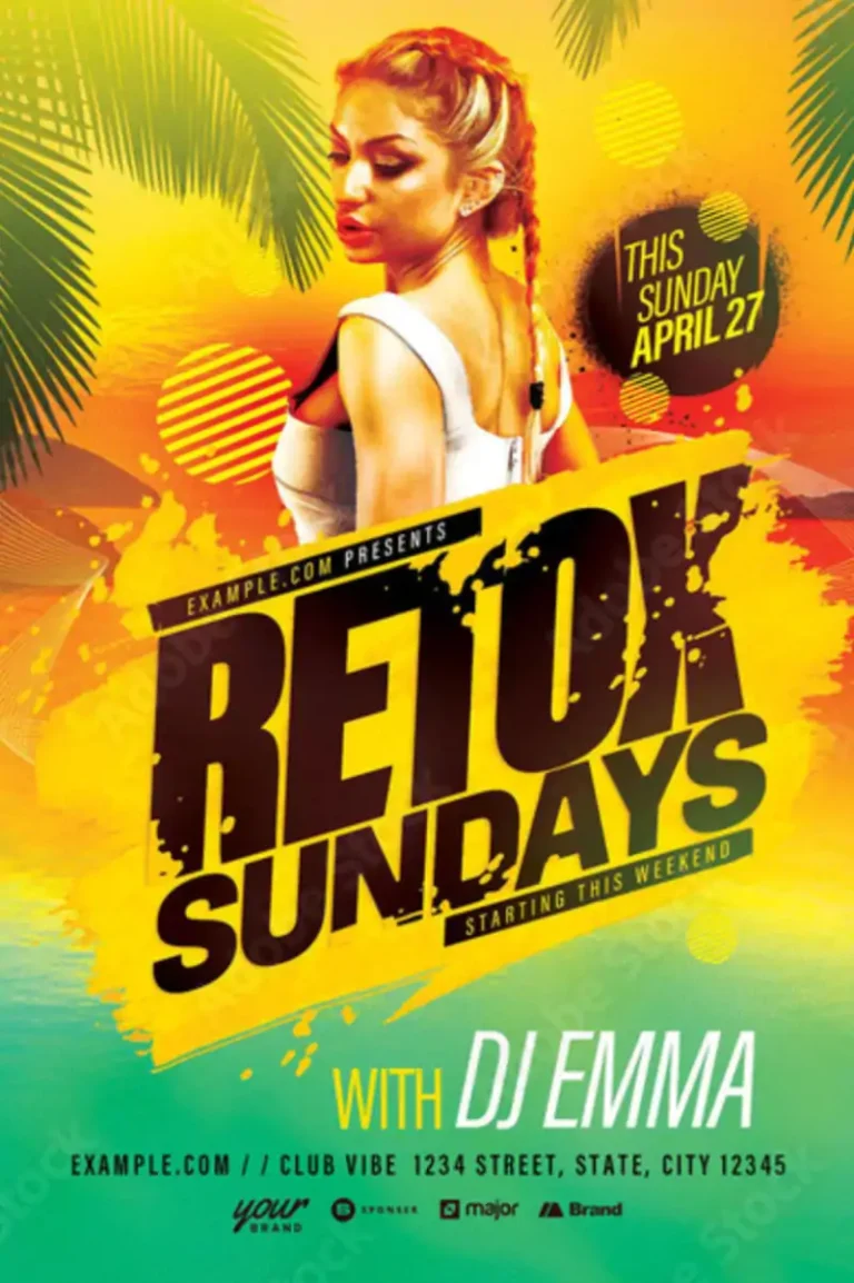 Tropical Summer Beach Club Flyer Template