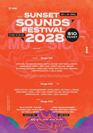 Music Festival Event Flyer and Poster Template