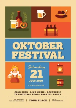 Oktoberfest Illustration Event Flyer Template