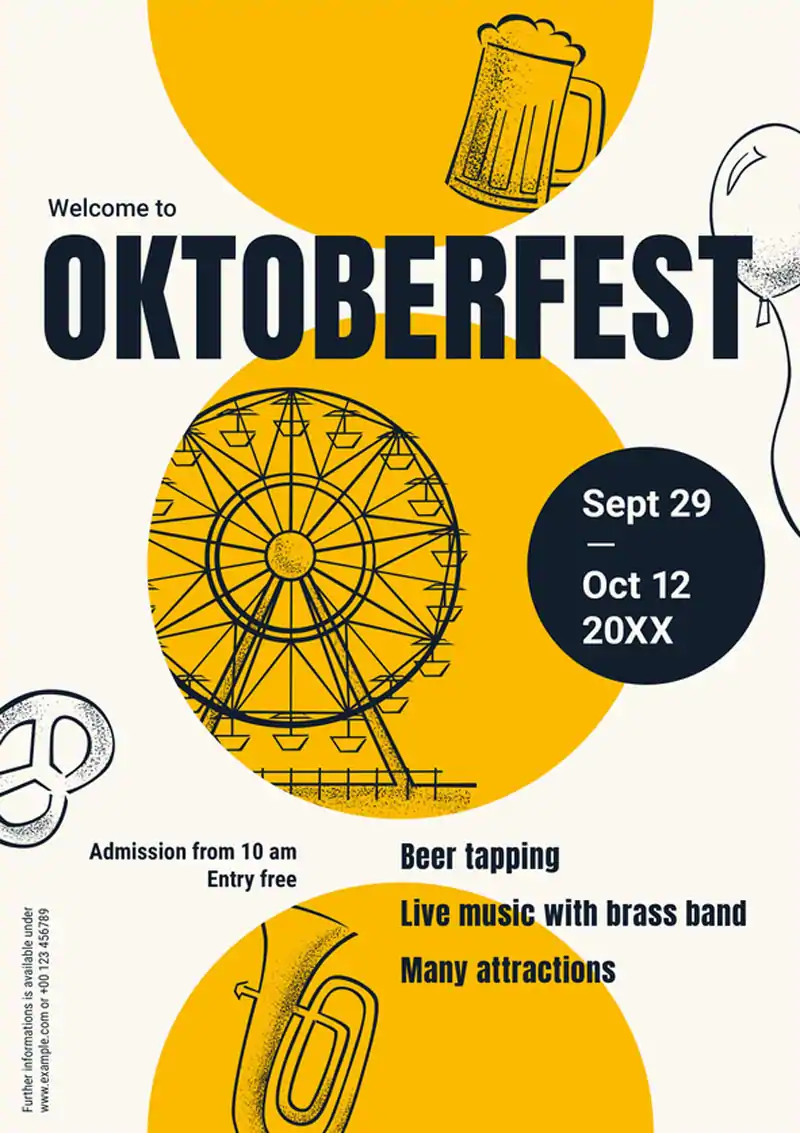 Oktoberfest Illustration Flyer Template