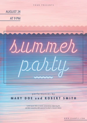 Simple Summer Party Flyer Template