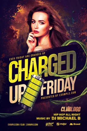 Charged Up Nightclub Party Flyer Template