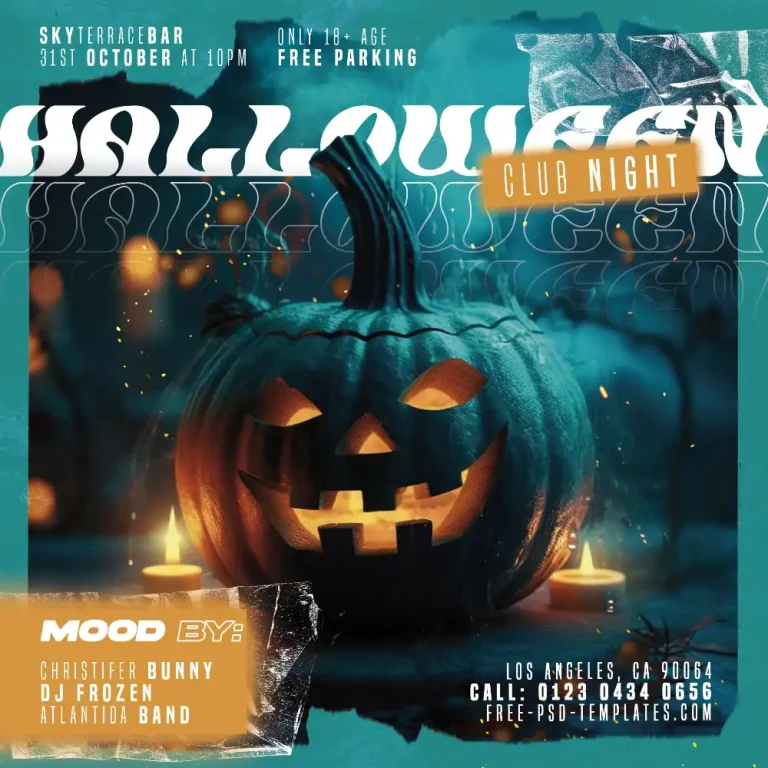 Free Halloween Club Night Instagram Template