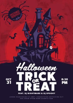 Halloween Trick or Treat Flyer and Poster Template