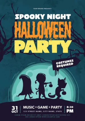 Spooky Halloween Night Flyer and Poster Template