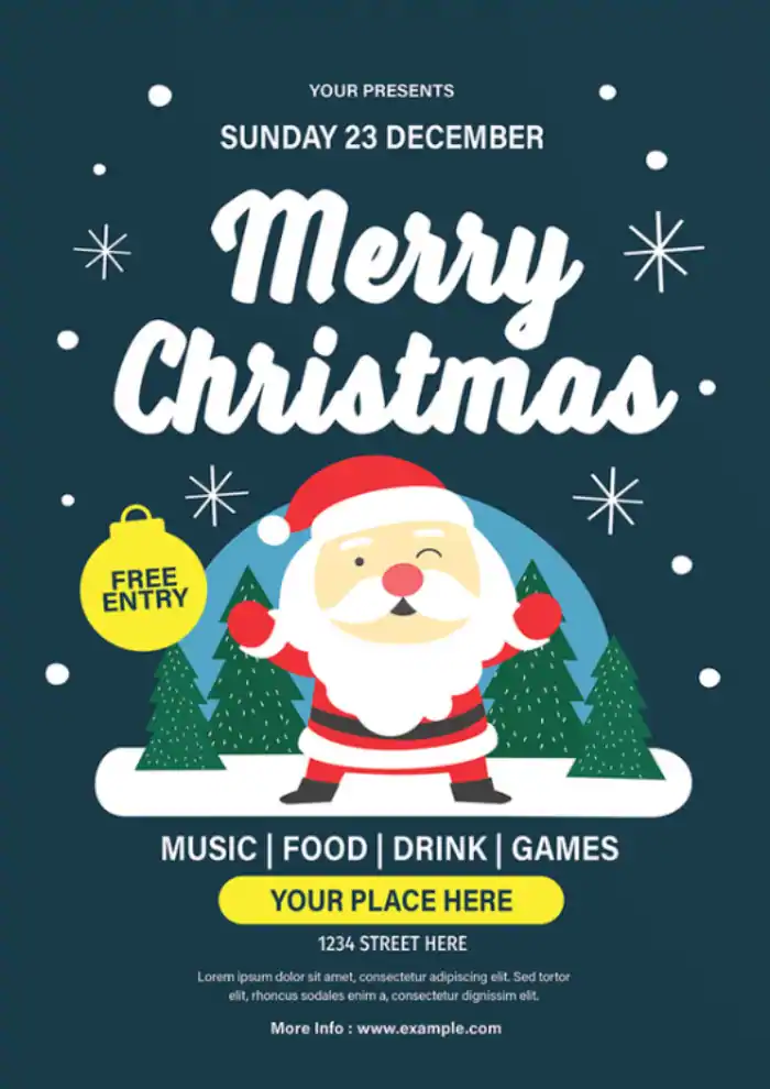 Christmas Flyer Template with Santa Illustration - FFFlyer.com