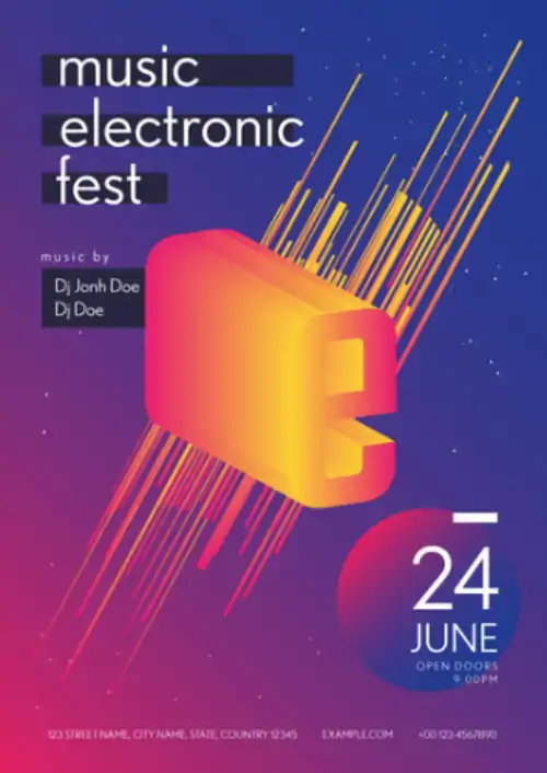 Electro Music Festival Poster Template