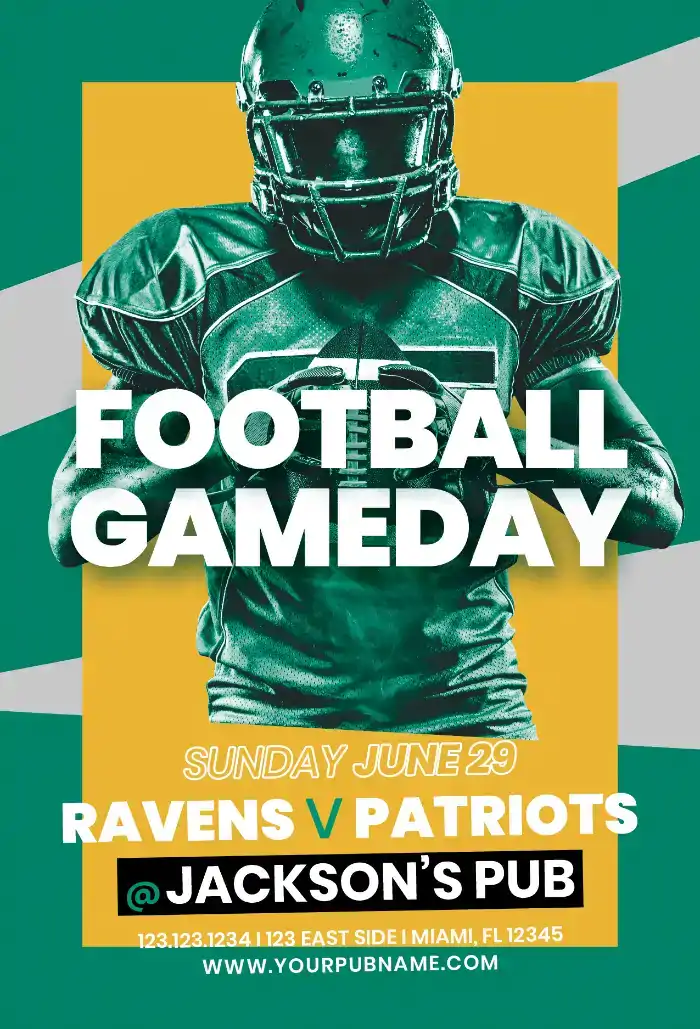 Free American Football Game Event Flyer Template