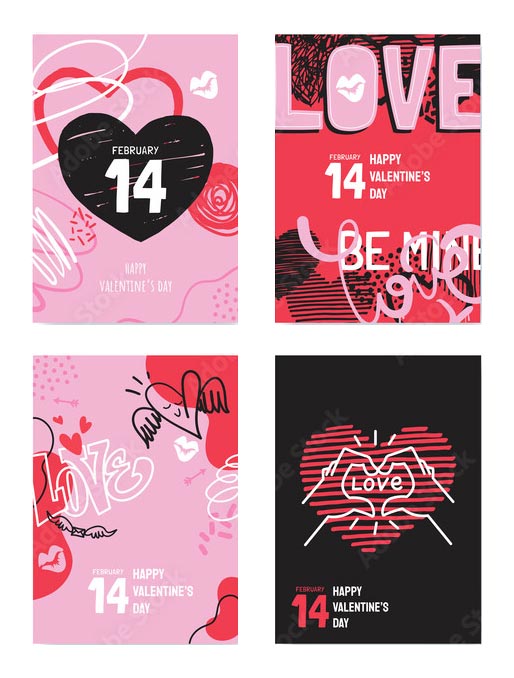 Heart Shaped Valentines Day Posters Collection