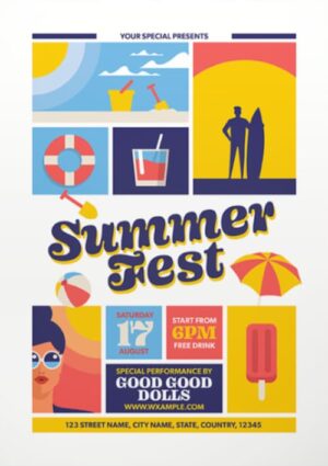 Illustrative Summer Fest Flyer Template