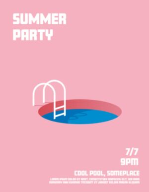 Pool Party Summer Poster Template