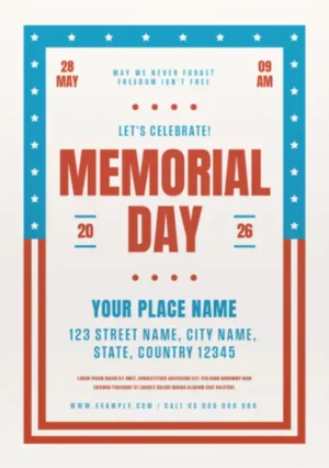 Retro Memorial Day Flyer Template