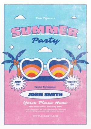 Retro Summer Love Party Flyer Template