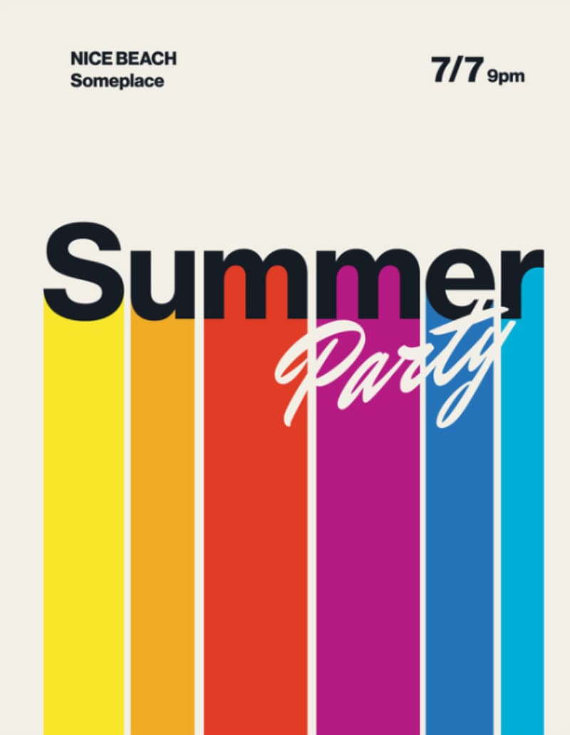 Get the amazing Retro Summer Party Poster with Bright Colors - FFFLYER