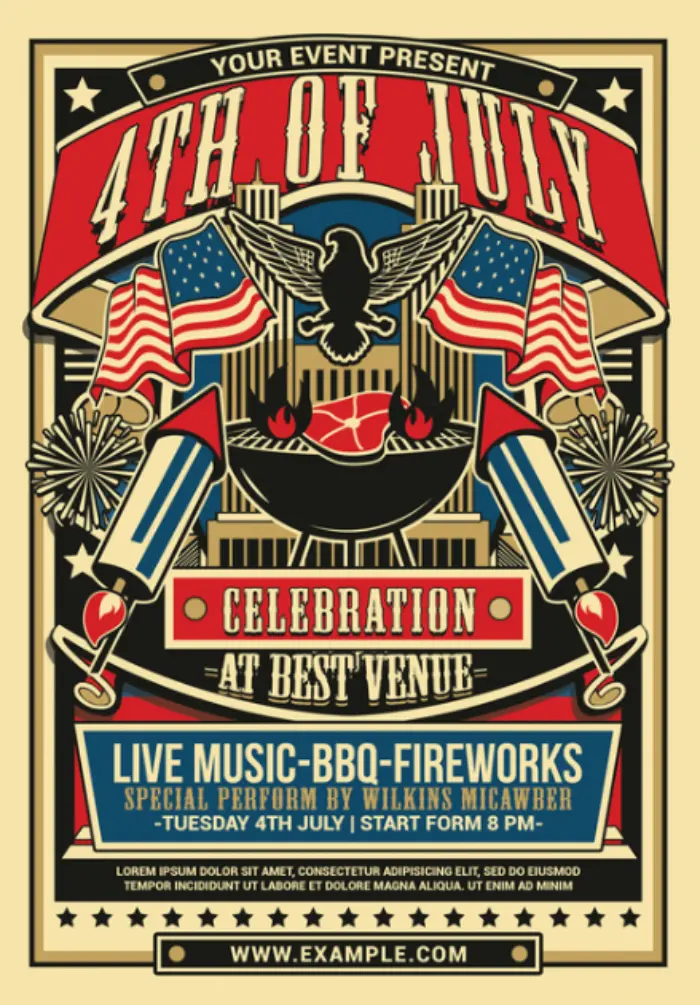 4th of July Celebration Flyer Template