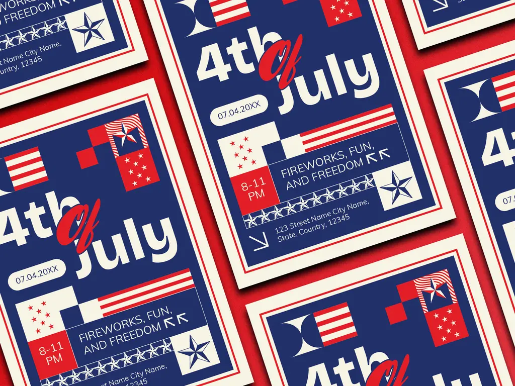 Minimal 4th of July Flyer Template