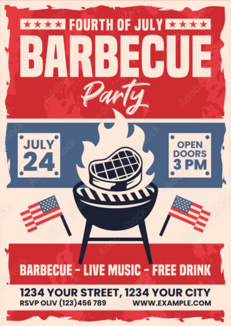 4th of July Barbecue Flyer Template