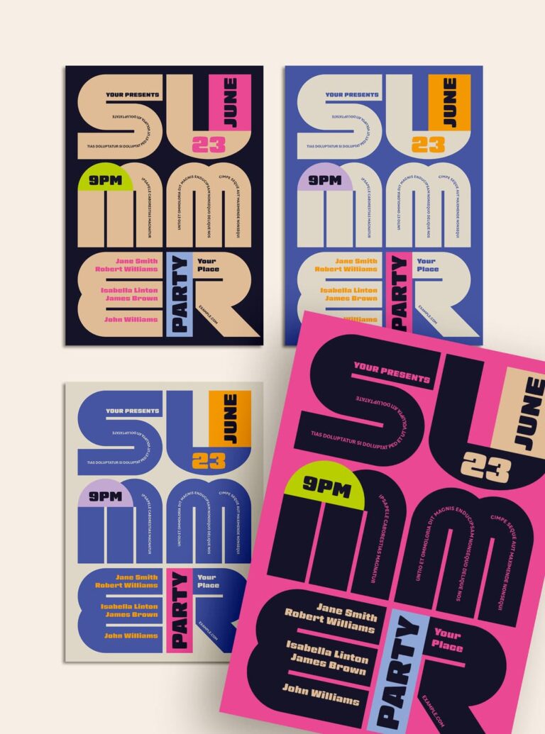 Bold Typographic Summer Party Event Poster Template