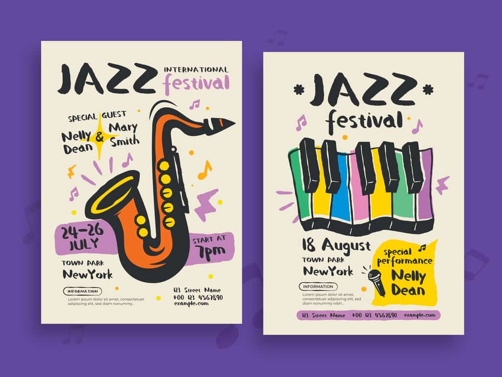 Jazz Festival Music Events Poster Template