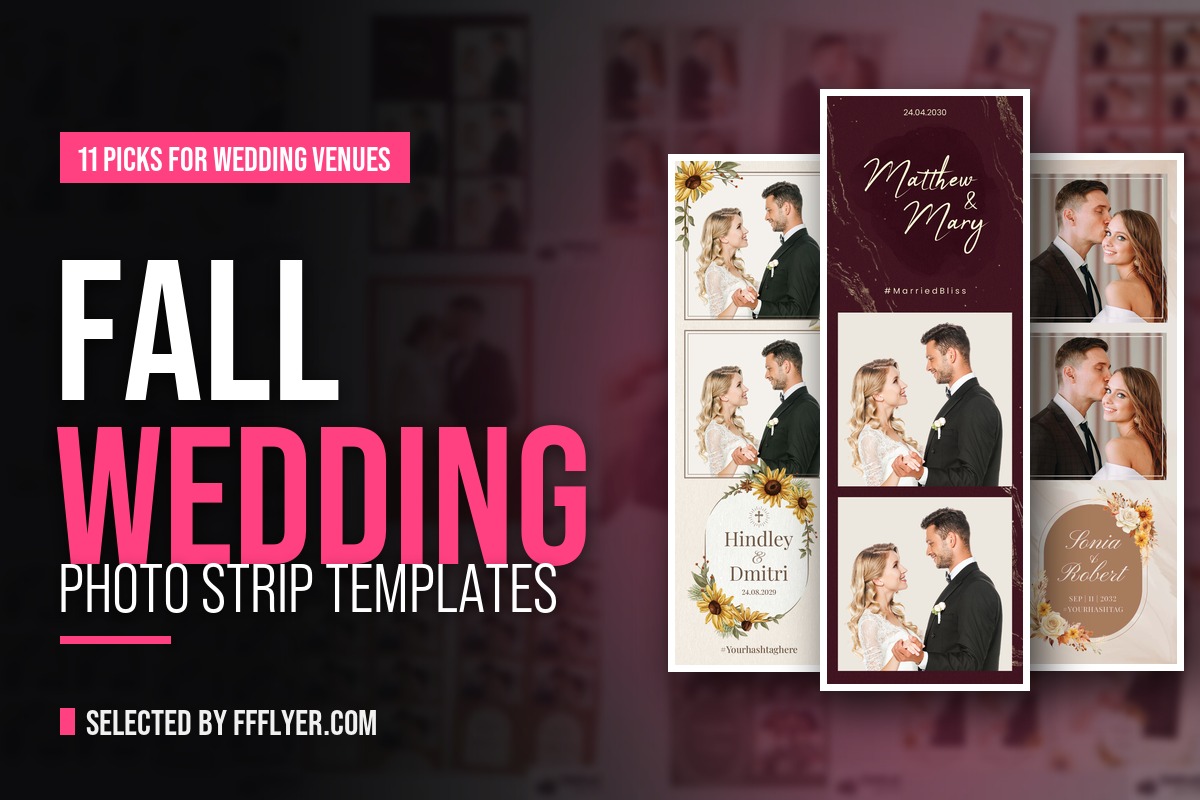11 Fall Wedding Photo Strip Templates for Guest Keepsakes